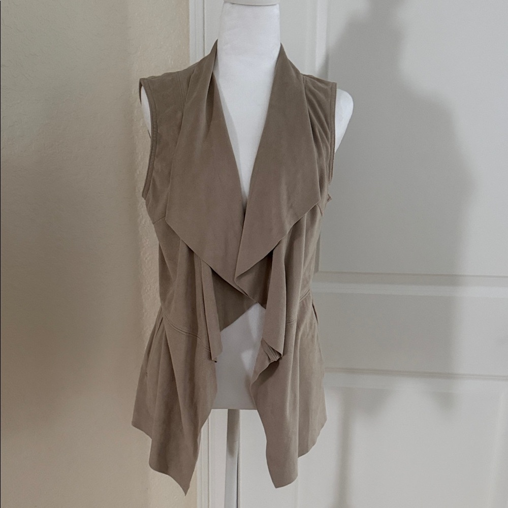 Saks Fifth Avenue Tan Sleeveless Drape Vest